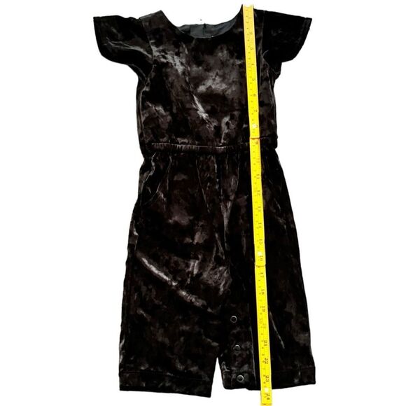 Cat & Jack Girls Black Velvet Style Flutter Sleeve One Piece. 18 Months. NEW. - Picture 4 of 9